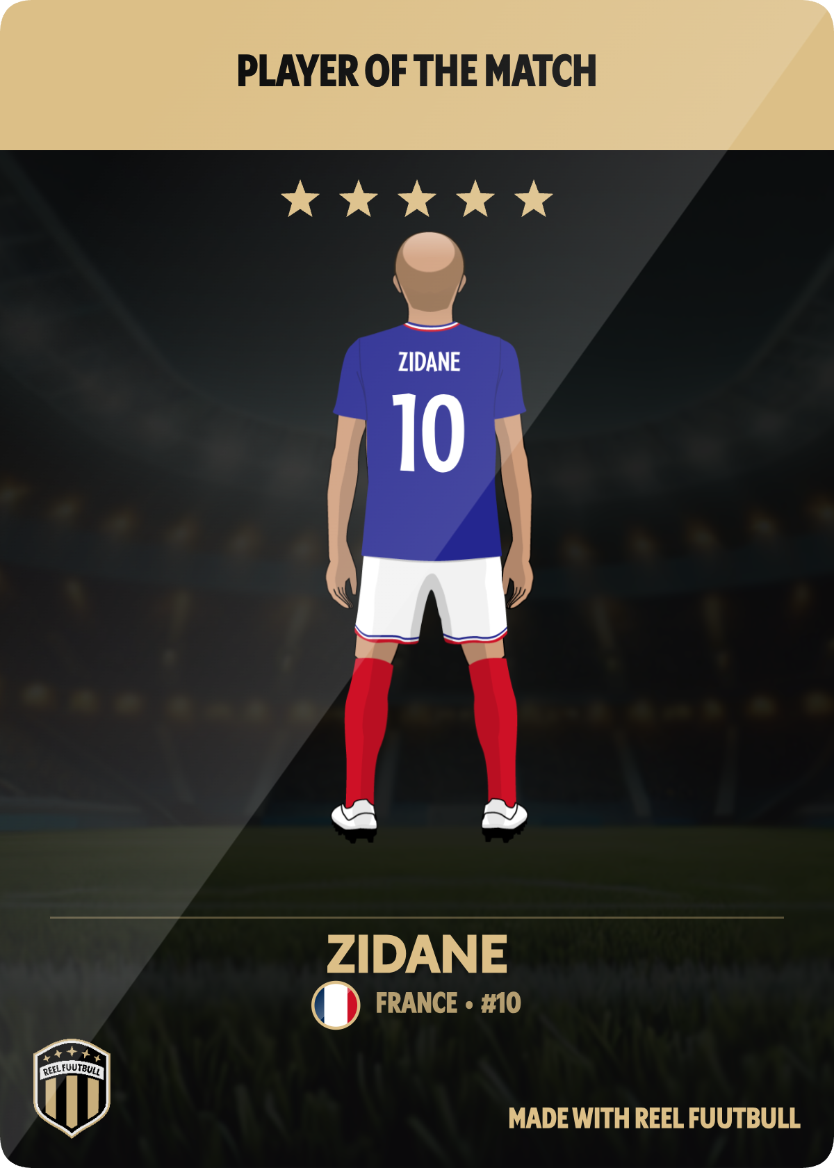 Player of the match card example