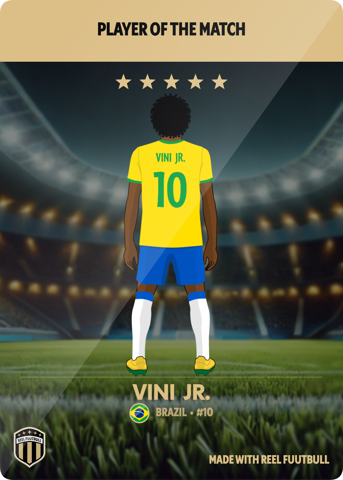 Vini Jr. player of the match card
